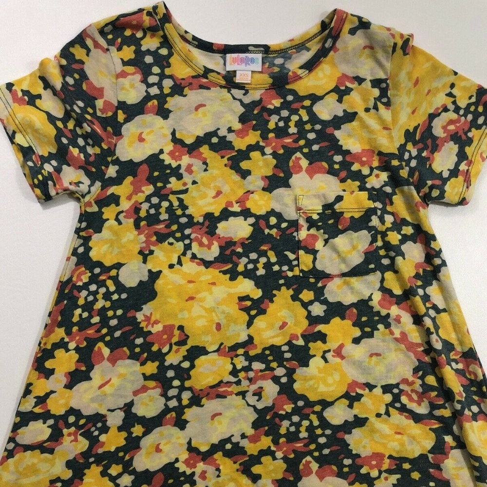 Lularoe Womens Size XXS Dress Front Pocket Yellow